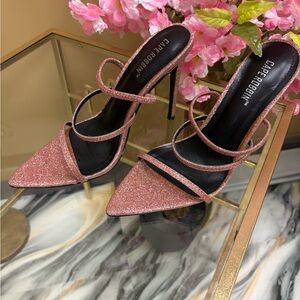 Cape Robbin Glittery Pink Strappy Heels